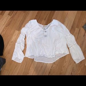 Hollister white long sleeve blouse
